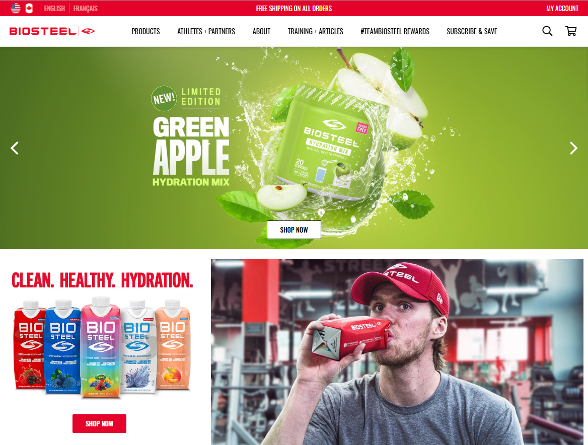 BioSteel eCommerce Redesign - Homepage